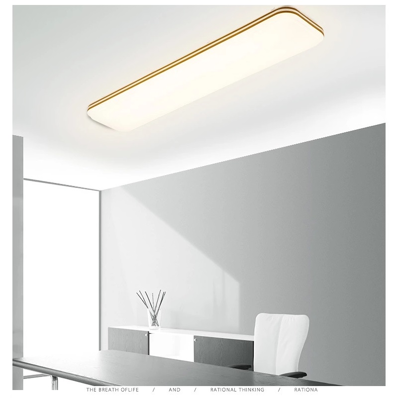 Lampe d \'atelier commerciale de 4 pieds LED lampe 60W faible compartiment placage linéaire plat plafond de bureau [4 lampes 32W Equivalent de fluorescence] 5000k